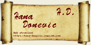 Hana Donević vizit kartica